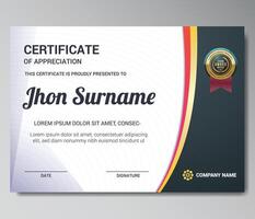 luxury certificate design for multipurpose I Multi color elegant certificate of achievement template vector