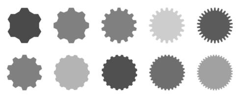 Gray Monochrome Gears Shapes Collection vector