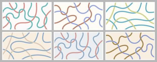 Colorful Abstract Wavy Line Patterns vector