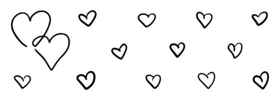 Hand-Drawn Heart Outline Pattern vector