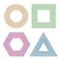 Colorful Geometric Dot Patterns Collection vector