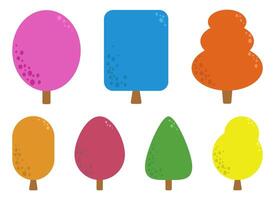 Colorful Abstract Tree Illustrations Collection vector