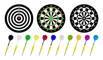 Dartboards with Colorful Darts Illustration vector