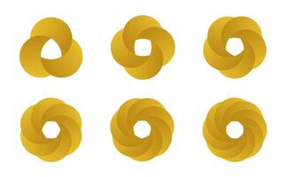 Golden Spiral Knot Icons Collection vector