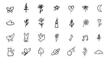 Simple Hand-Drawn Doodle Icons Collection vector
