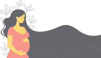 mujer embarazada barriga vector