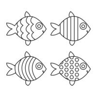 fish line drawing vector