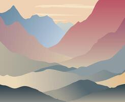 mountain view clipart vector