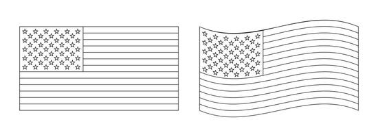 drawing usa flag vector