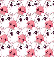 cute squid pattern design vector