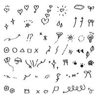 random doodle hand drawing element collection vector