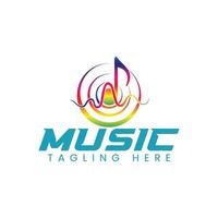 diseño de logotipo de música vector