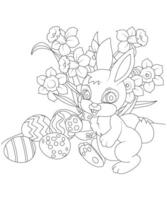 Unique and Funny Easter Coloring page for kids. Easter coloring book page for Children vector