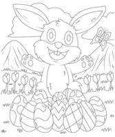 Unique and Funny Easter Coloring page for kids. Easter coloring book page for Children vector