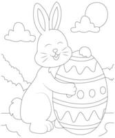 Unique and Funny Easter Coloring page for kids. Easter coloring book page for Children vector