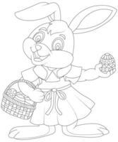 Unique and Funny Easter Coloring page for kids. Easter coloring book page for Children vector