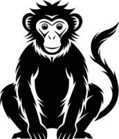 A silhouette of a monkey sitting vector