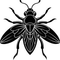 A black silhouette of a bee vector