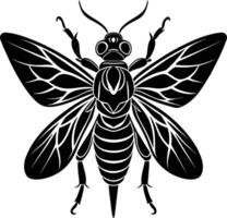 un negro silueta de un abeja vector