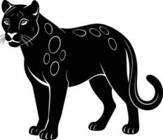 A silhouette of a black panther vector