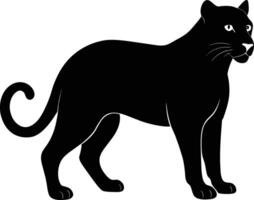 A silhouette of a black panther vector