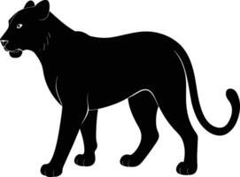 A silhouette of a black panther vector