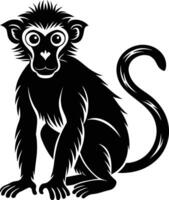 A silhouette of a monkey sitting vector
