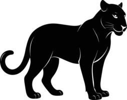 A silhouette of a black panther vector