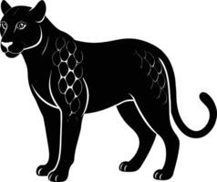 A silhouette of a black panther vector