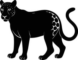 A silhouette of a black panther vector