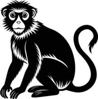 A silhouette of a monkey sitting vector