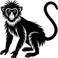 A silhouette of a monkey sitting vector