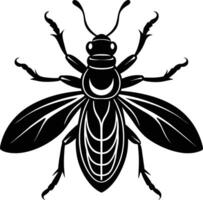 A black silhouette of a bee vector