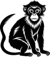A silhouette of a monkey sitting vector