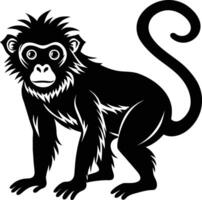 A silhouette of a monkey sitting vector
