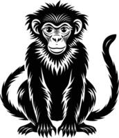 A silhouette of a monkey sitting vector