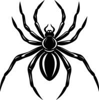 A silhouette of a black spider vector
