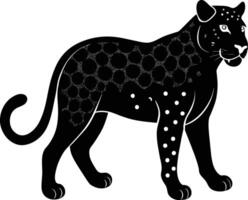 A silhouette of a black panther vector