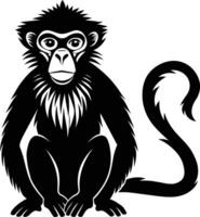 A silhouette of a monkey sitting vector