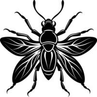 un negro silueta de un abeja vector