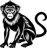A silhouette of a monkey sitting vector