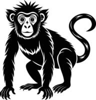 A silhouette of a monkey sitting vector