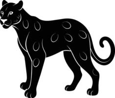 A silhouette of a black panther vector