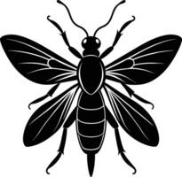 A black silhouette of a bee vector