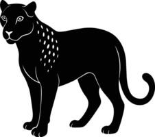 A silhouette of a black panther vector