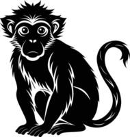 A silhouette of a monkey sitting vector