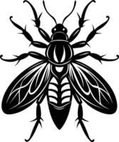 A black silhouette of a bee vector