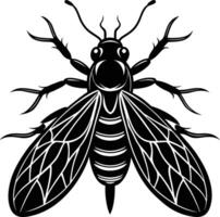 A black silhouette of a bee vector