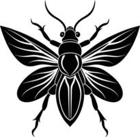 A black silhouette of a bee vector