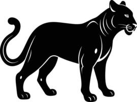 A silhouette of a black panther vector